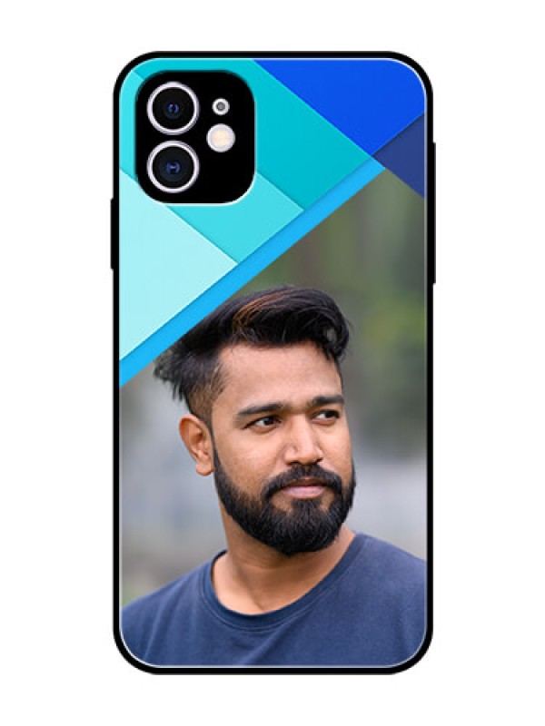 Custom Apple iPhone 11 Custom Glass Phone Case  - Blue Pattern Design