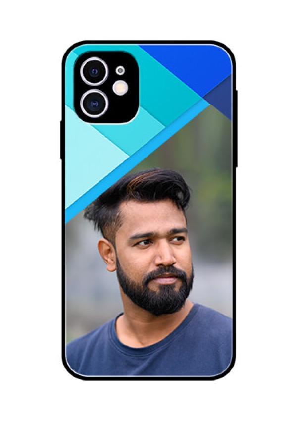 Apple iPhone 11 Custom Glass Phone Case  - Blue Pattern Design