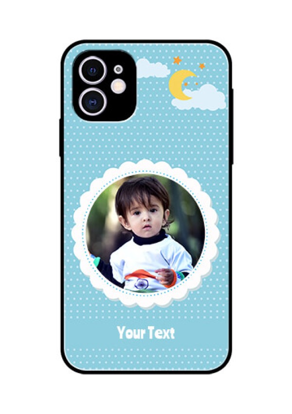 Apple iPhone 11 Personalised Glass Phone Case  - Violet Pattern Design