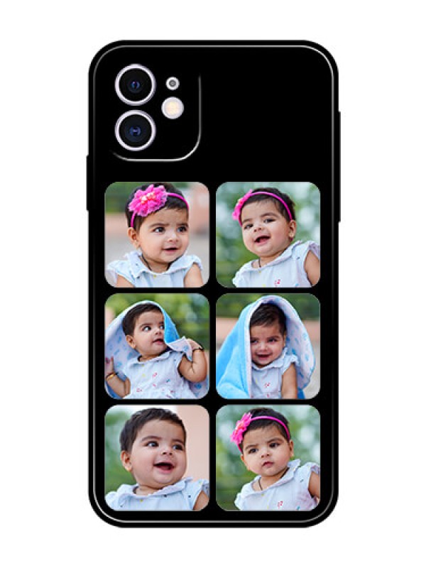 Custom Apple iPhone 11 Photo Printing on Glass Case  - Multiple Pictures Design