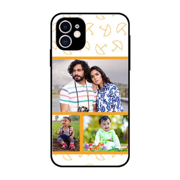Apple iPhone 11 Custom Glass Mobile Case - Yellow Pattern Design Apple iPhone 11 Custom Glass Mobile Case - Yellow Pattern Design