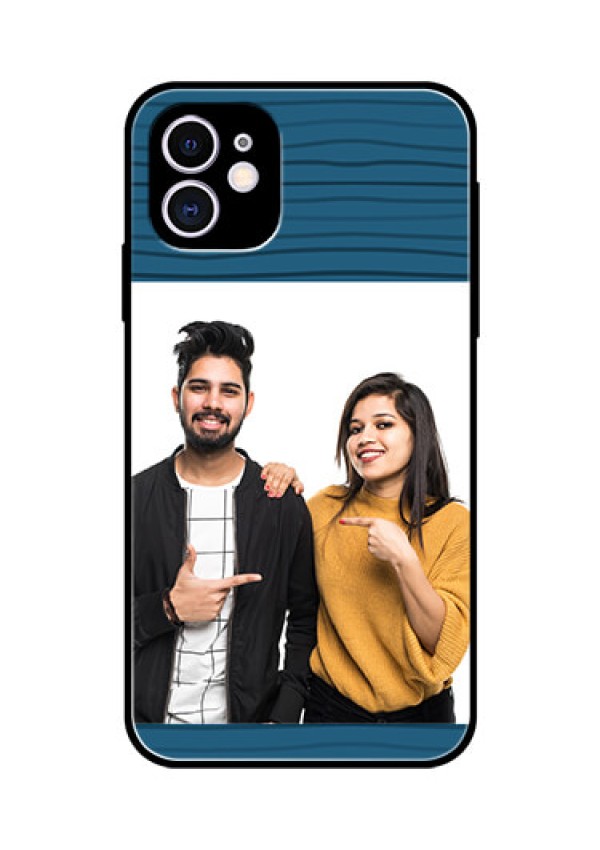 Apple iPhone 11 Custom Glass Phone Case  - Blue Pattern Cover Design