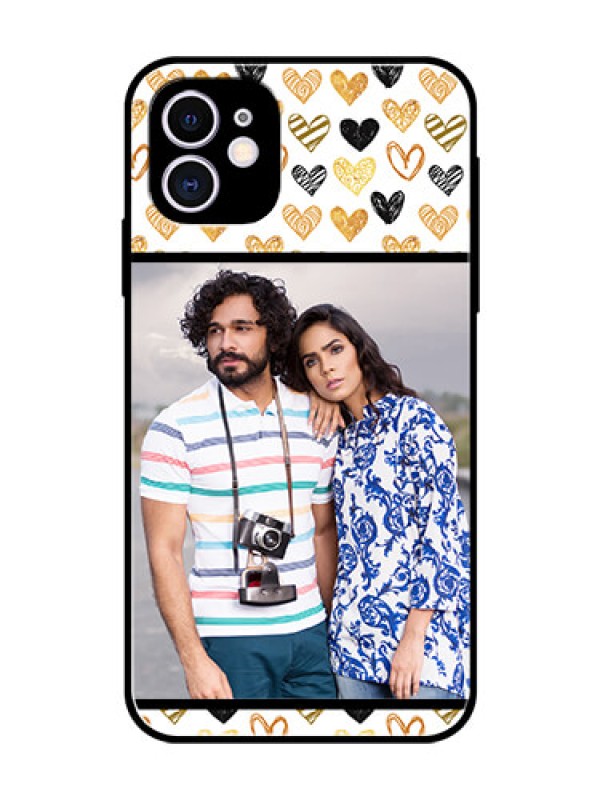 Custom Apple iPhone 11 Photo Printing on Glass Case  - Love Symbol Design