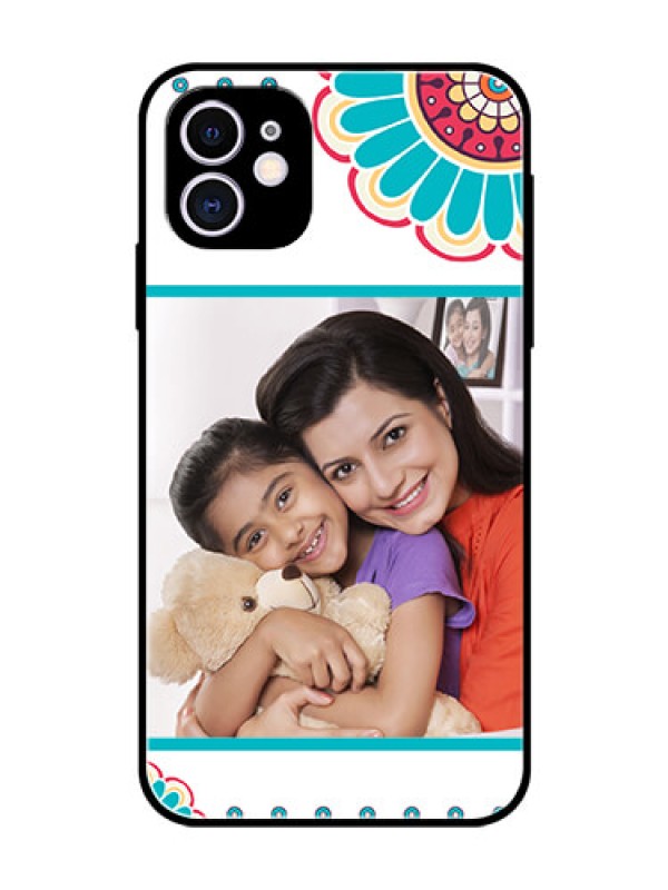 Custom Apple iPhone 11 Custom Glass Phone Case  - Flower Design