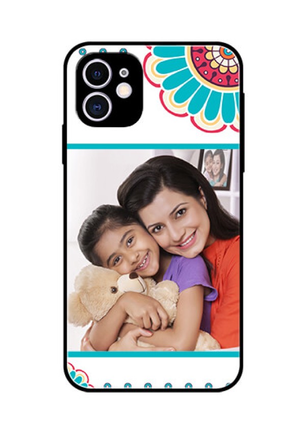 Apple iPhone 11 Custom Glass Phone Case  - Flower Design