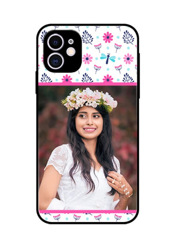 Apple iPhone 11 Photo Printing on Glass Case  - Colorful Flower Design