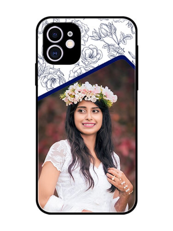 Custom Apple iPhone 11 Personalized Glass Phone Case  - Premium Floral Design