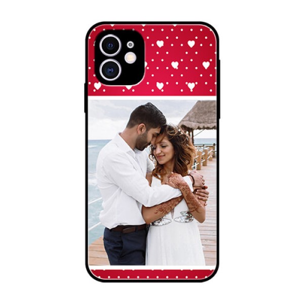 Apple iPhone 11 Photo Printing on Glass Case - Hearts Mobile Case Design Apple iPhone 11 Photo Printing on Glass Case - Hearts Mobile Case Design