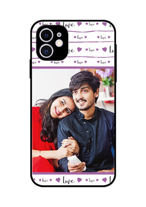 Apple iPhone 11 Custom Glass Mobile Case  - Couples Heart Design