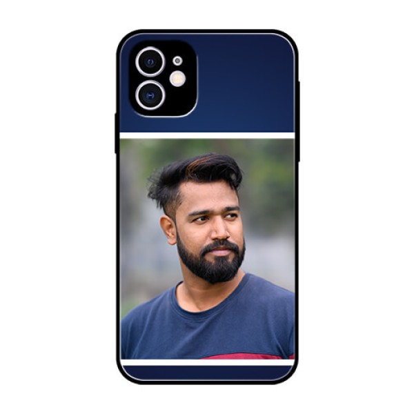 Apple iPhone 11 Personalized Glass Phone Case - Simple Royal Blue Design Apple iPhone 11 Personalized Glass Phone Case - Simple Royal Blue Design
