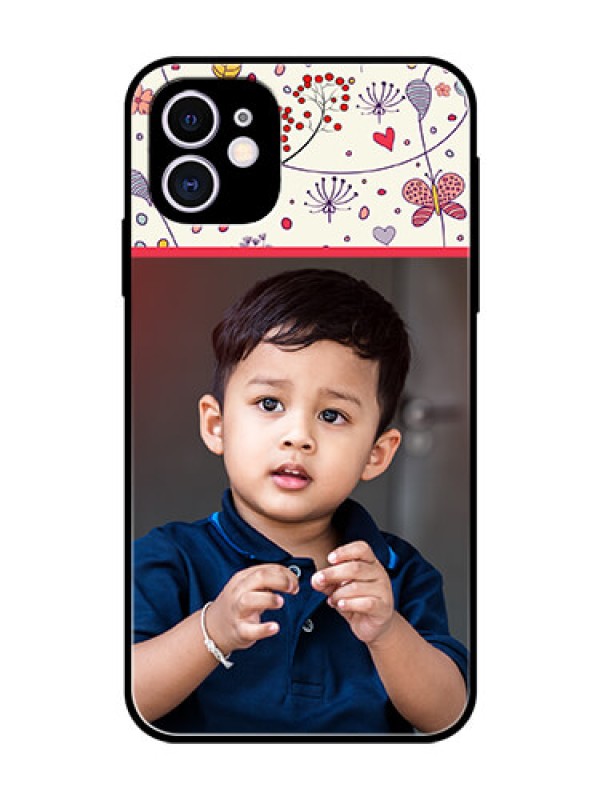 Custom Apple iPhone 11 Custom Glass Mobile Case  - Premium Floral Design