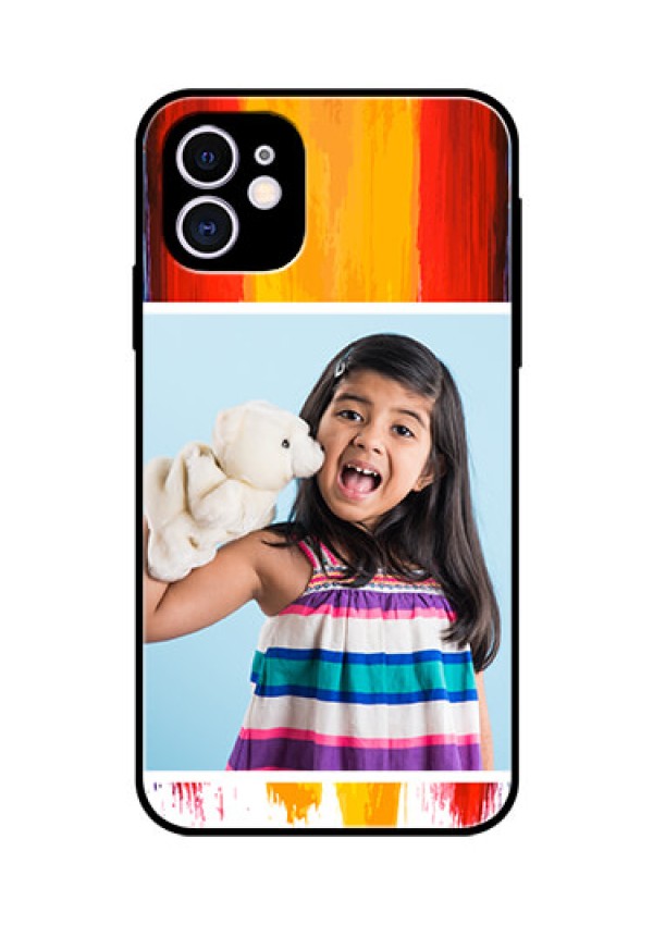 Apple iPhone 11 Personalized Glass Phone Case  - Multi Color Design