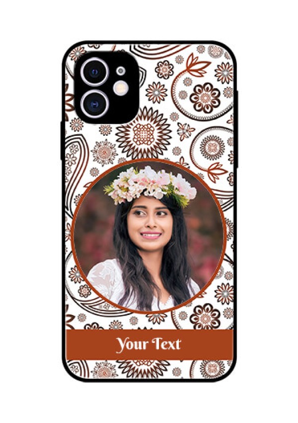 Apple iPhone 11 Custom Glass Mobile Case  - Abstract Flower Design 
