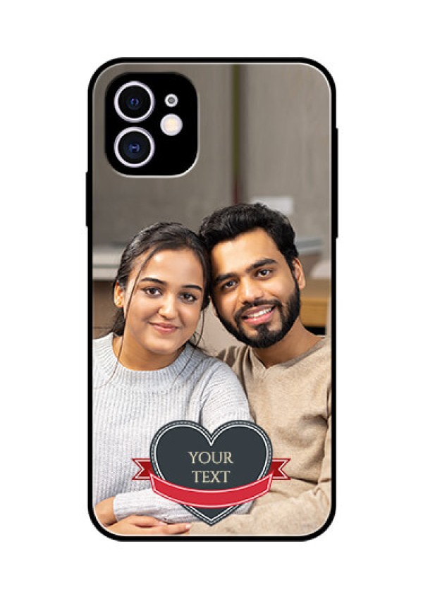Apple iPhone 11 Custom Glass Phone Case  - Just Married Couple Design
