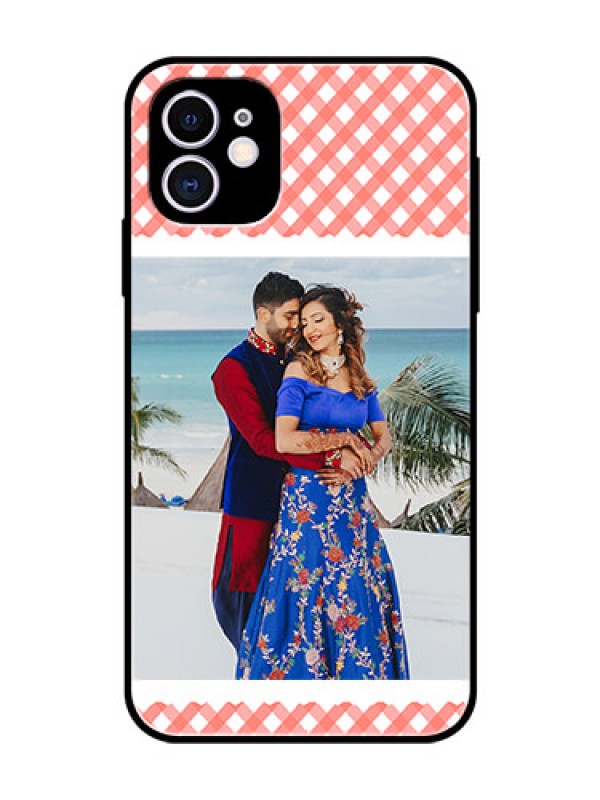 Custom Apple iPhone 11 Personalized Glass Phone Case  - Pink Pattern Design