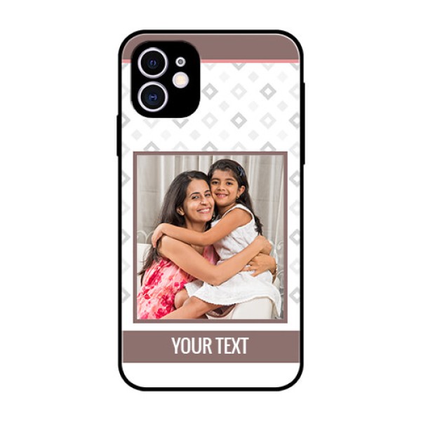 Apple iPhone 11 Photo Printing on Glass Case  - Simple Diamond Design