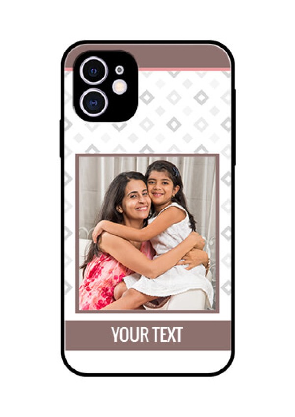 Apple iPhone 11 Photo Printing on Glass Case  - Simple Diamond Design