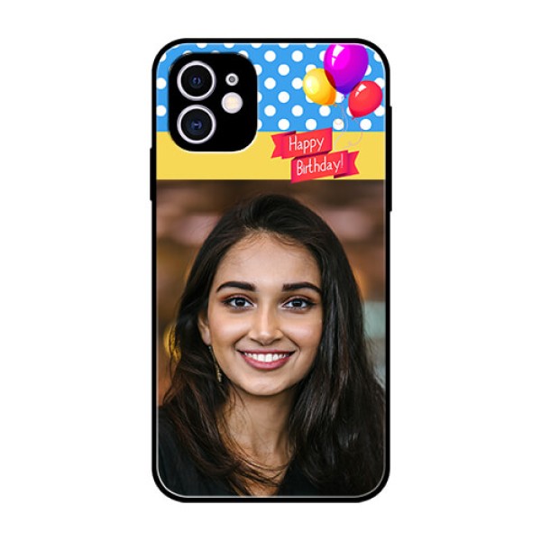 Apple iPhone 11 Custom Glass Mobile Case - Happy Birthday Design Apple iPhone 11 Custom Glass Mobile Case - Happy Birthday Design
