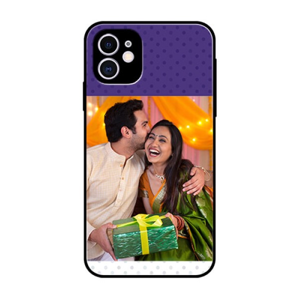 Apple iPhone 11 Personalized Glass Phone Case - Violet Pattern Design Apple iPhone 11 Personalized Glass Phone Case - Violet Pattern Design