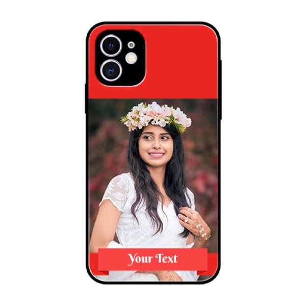 Apple iPhone 11 Custom Glass Phone Case - Simple Red Color Design Apple iPhone 11 Custom Glass Phone Case - Simple Red Color Design