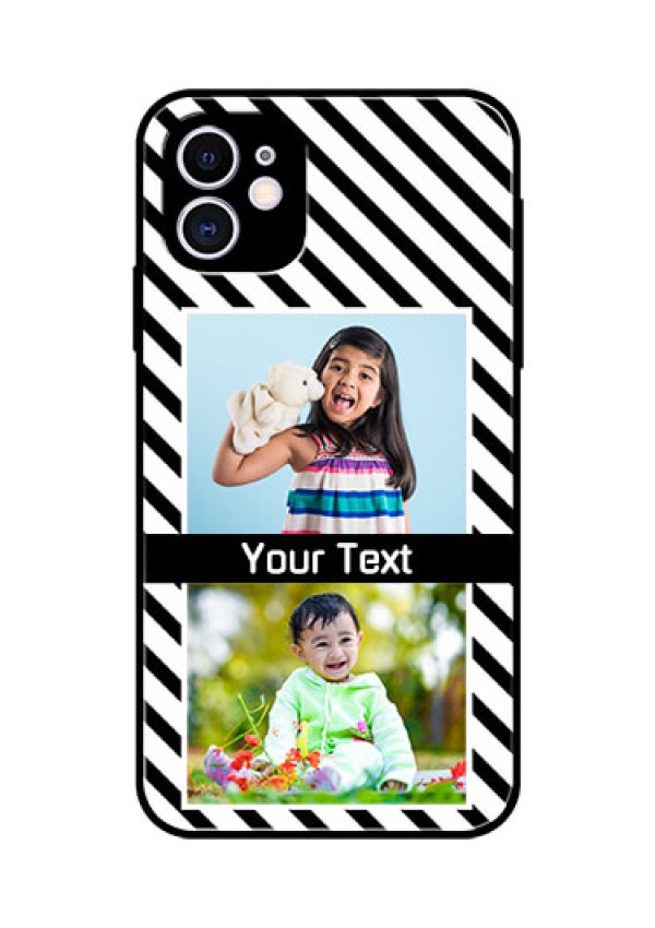 Apple iPhone 11 Photo Printing on Glass Case  - Black And White Stripes Design