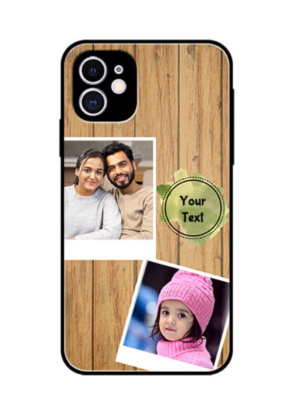 Apple iPhone 11 Custom Glass Phone Case  - Wooden Texture Design