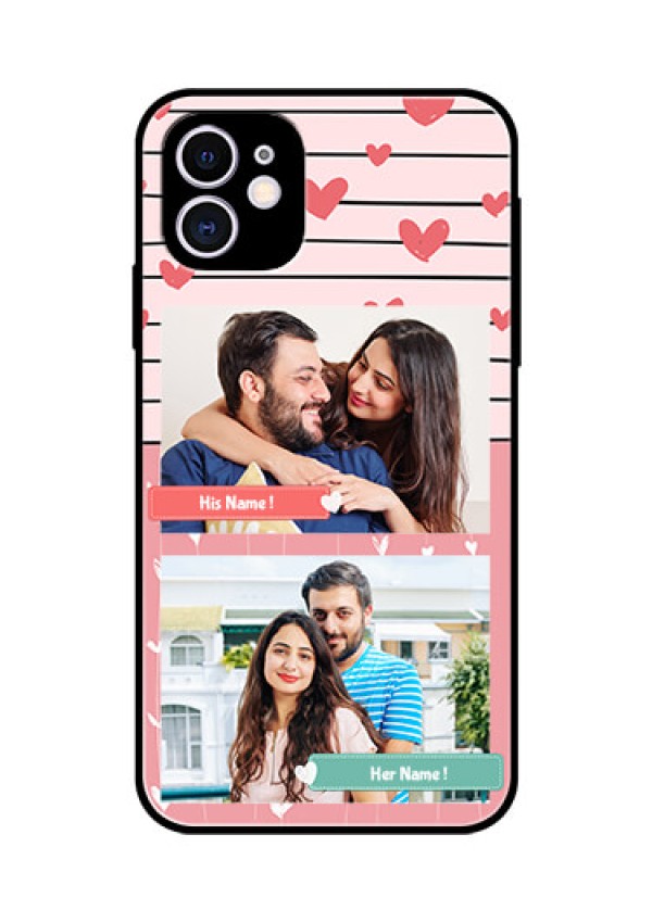 Apple iPhone 11 Custom Glass Mobile Case  - Photo with Heart Design