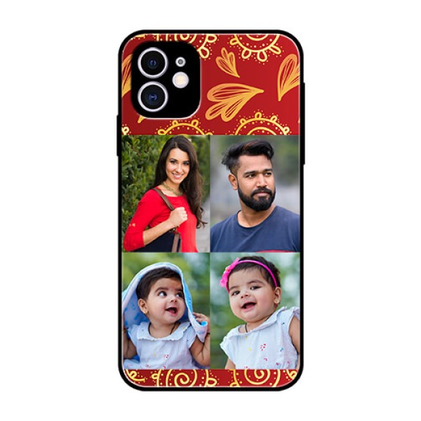 Apple iPhone 11 Photo Printing on Glass Case  - 4 Image Traditional Design
