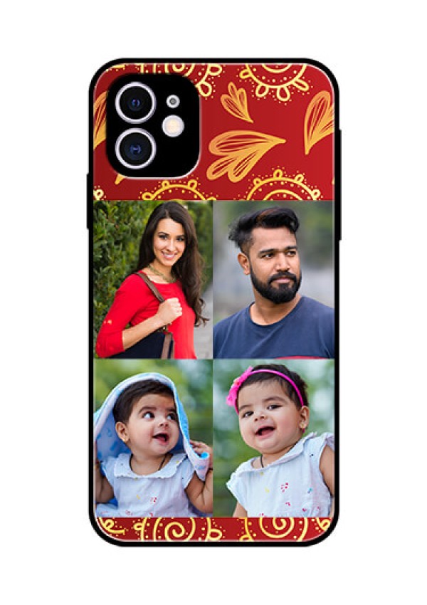 Apple iPhone 11 Photo Printing on Glass Case  - 4 Image Traditional Design