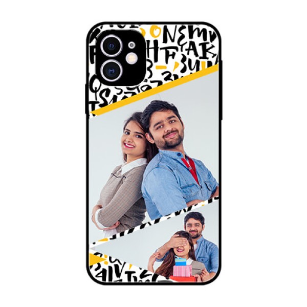 Apple iPhone 11 Custom Glass Mobile Case  - Letters Pattern Design