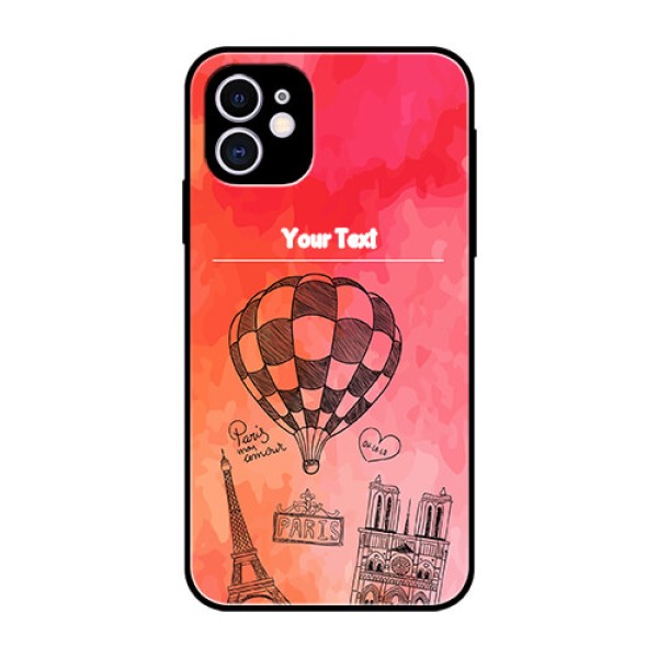 Apple iPhone 11 Custom Glass Phone Case - Paris Theme Design Apple iPhone 11 Custom Glass Phone Case - Paris Theme Design