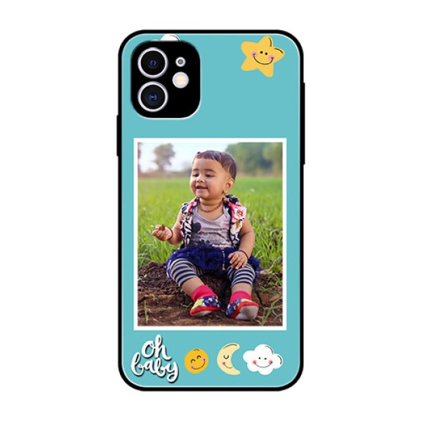 Apple iPhone 11 Personalized Glass Phone Case - Smiley Kids Stars Design Apple iPhone 11 Personalized Glass Phone Case - Smiley Kids Stars Design
