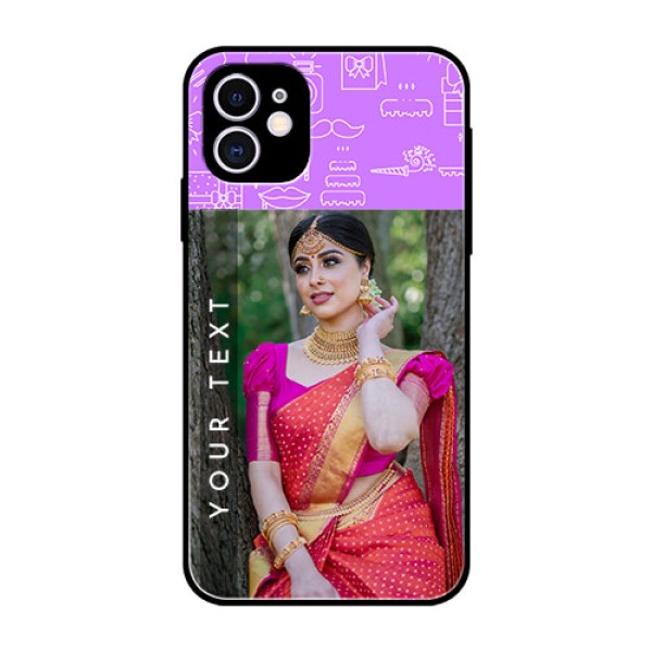 Apple iPhone 11 Custom Glass Mobile Case - Birthday Icons Design Apple iPhone 11 Custom Glass Mobile Case - Birthday Icons Design