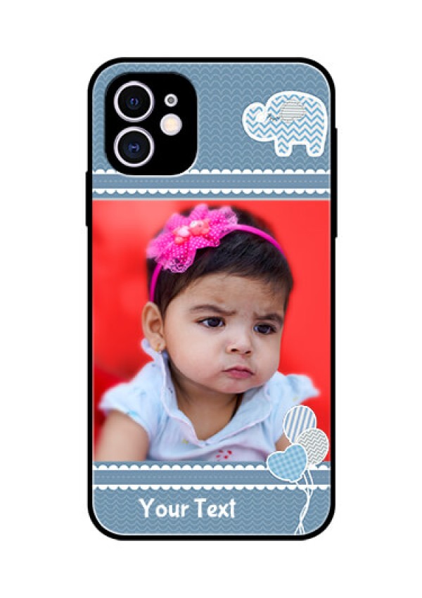Apple iPhone 11 Photo Printing on Glass Case  - with Kids Pattern Design