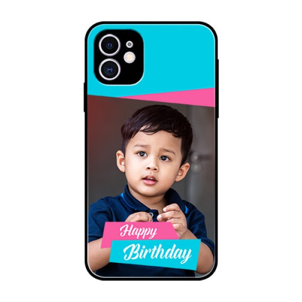 Apple iPhone 11 Personalized Glass Phone Case - Image Holder with 2 Color Design Apple iPhone 11 Personalized Glass Phone Case - Image Holder with 2 Color Design