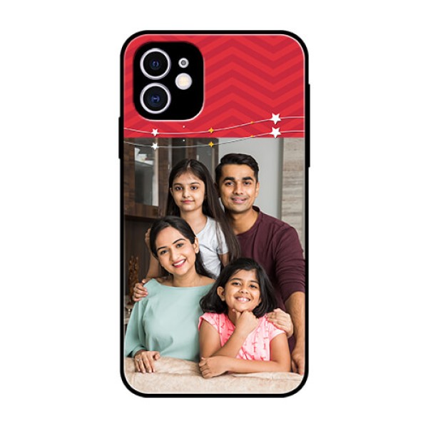 Apple iPhone 11 Personalized Glass Phone Case - Happy Family Design Apple iPhone 11 Personalized Glass Phone Case - Happy Family Design