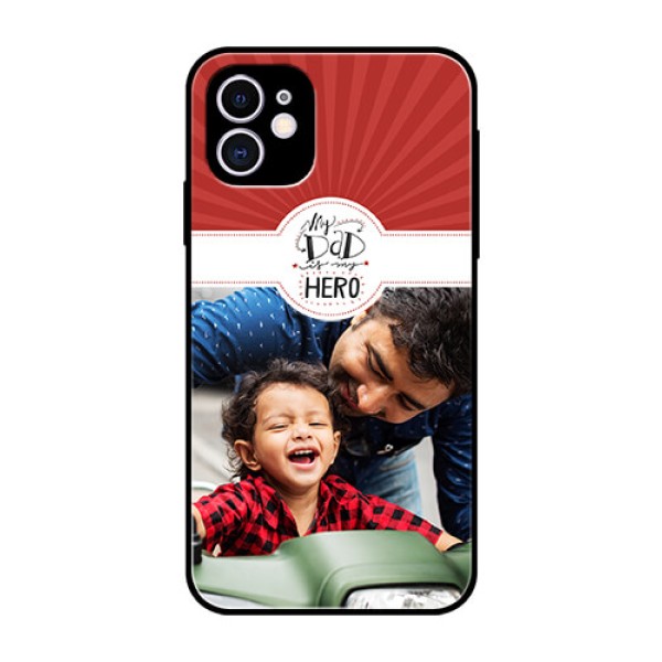 Apple iPhone 11 Photo Printing on Glass Case  - My Dad Hero Design
