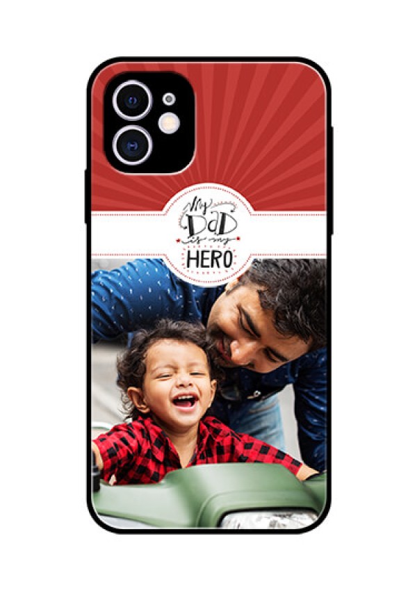 Apple iPhone 11 Photo Printing on Glass Case  - My Dad Hero Design