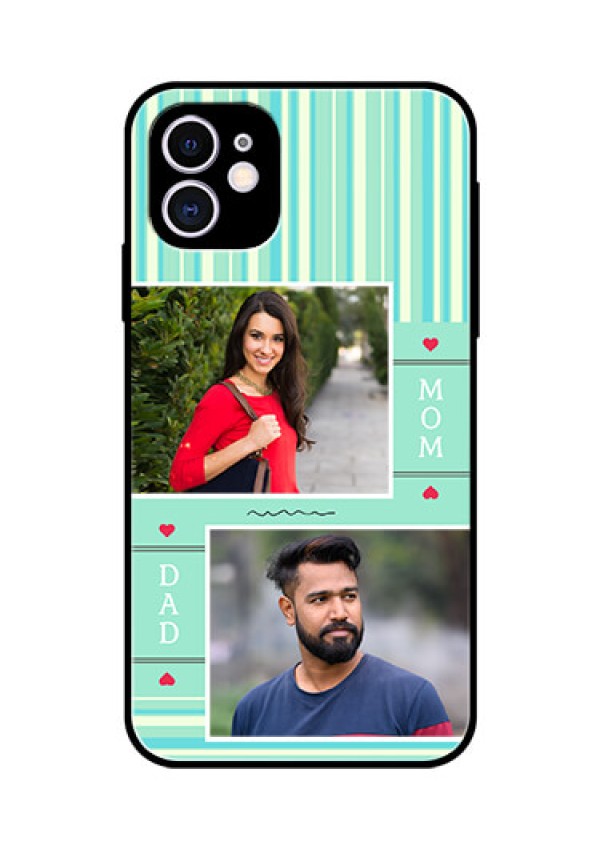 Apple iPhone 11 Custom Glass Phone Case  - Mom & Dad Pic Design