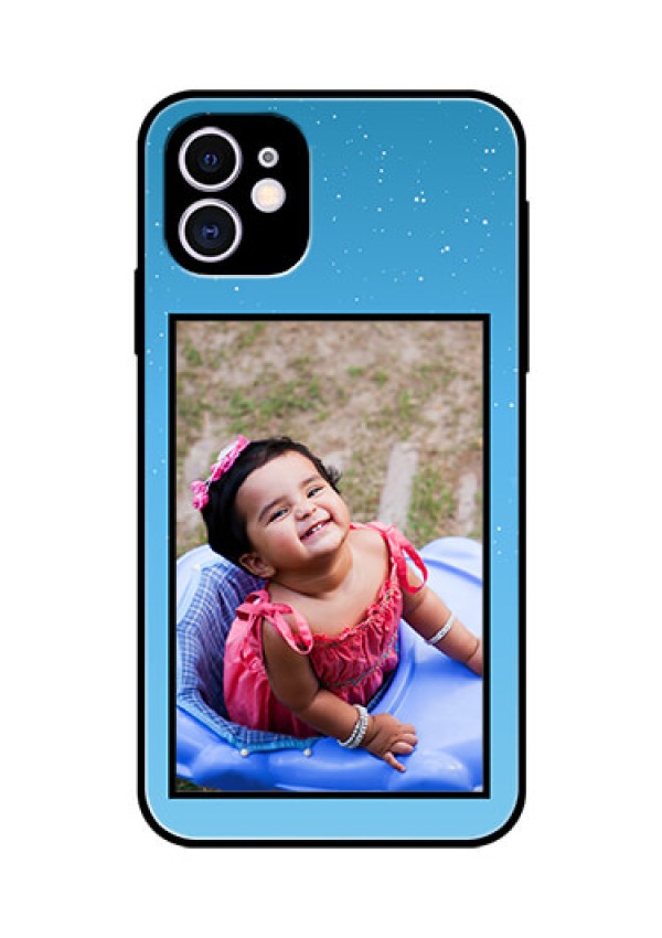 Apple iPhone 11 Custom Glass Mobile Case  - Wave Pattern Colorful Design