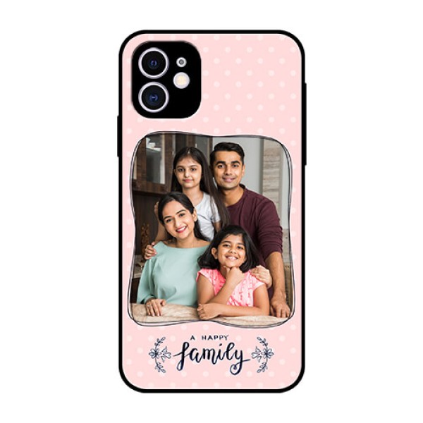 Apple iPhone 11 Custom Glass Phone Case  - Family with Dots Design
