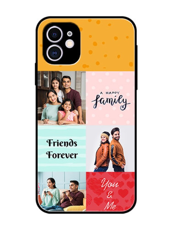 Custom Apple iPhone 11 Personalized Glass Phone Case  - Images with Quotes Design