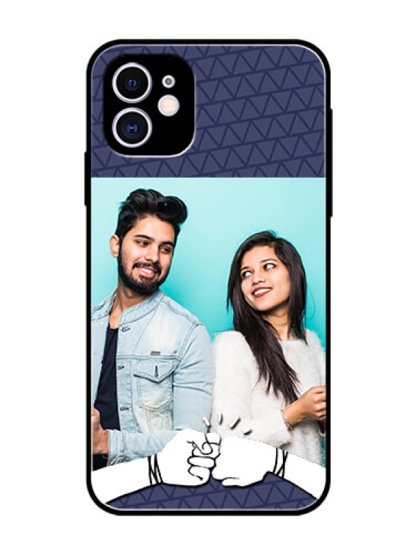 Custom Apple iPhone 11 Photo Printing on Glass Case  - with Best Friends Design  