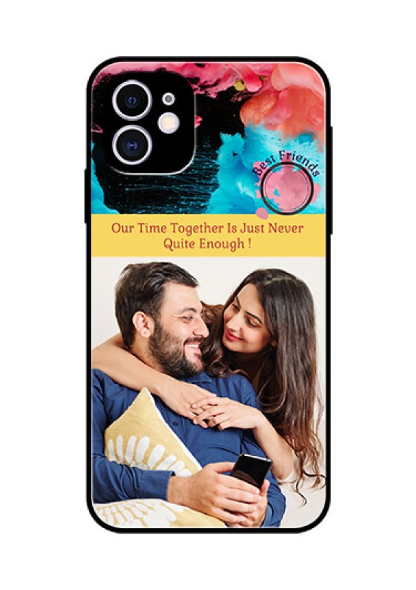 Apple iPhone 11 Custom Glass Mobile Case  - Quote with Acrylic Painting Design