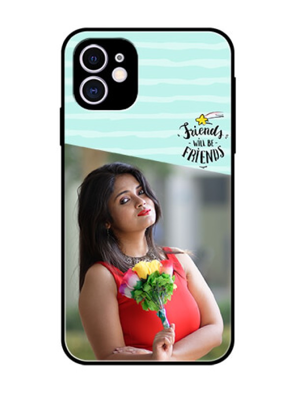 Custom Apple iPhone 11 Custom Glass Phone Case  - Friends Picture Icon Design