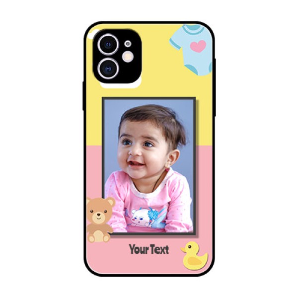 Apple iPhone 11 Photo Printing on Glass Case  - Kids 2 Color Design