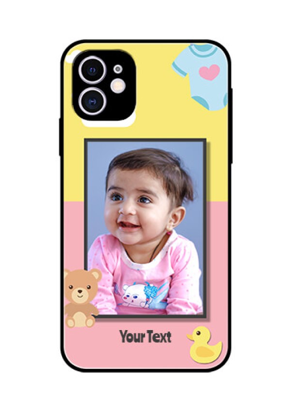 Apple iPhone 11 Photo Printing on Glass Case  - Kids 2 Color Design