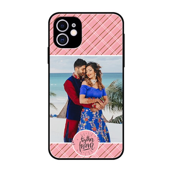 Apple iPhone 11 Personalized Glass Phone Case  - Together Forever Design