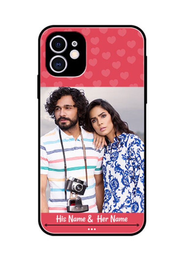 Apple iPhone 11 Photo Printing on Glass Case  - Simple Love Design