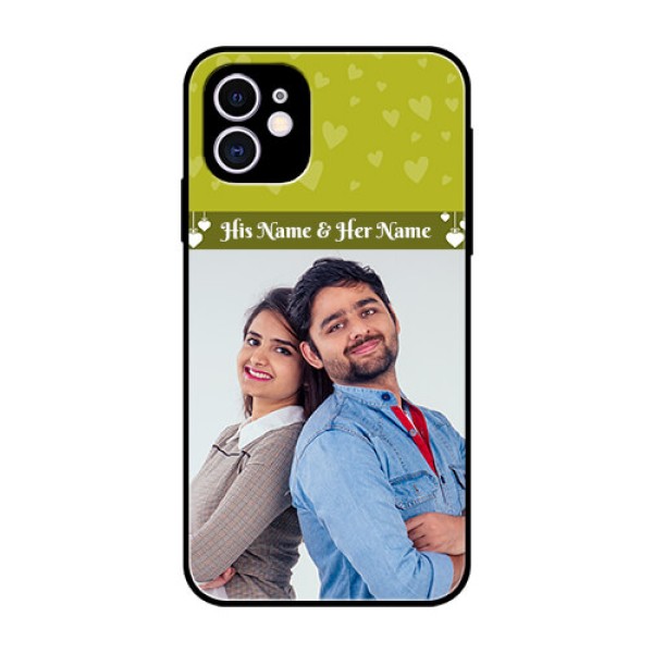 Apple iPhone 11 Custom Glass Phone Case  - You & Me Heart Design